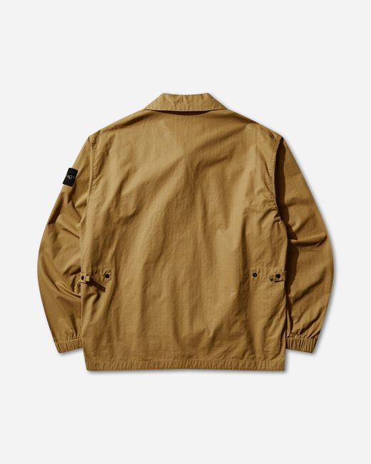 Stone Island Yellow S Double-Coated Cotton Ripstop Overshirt Mustard for men
