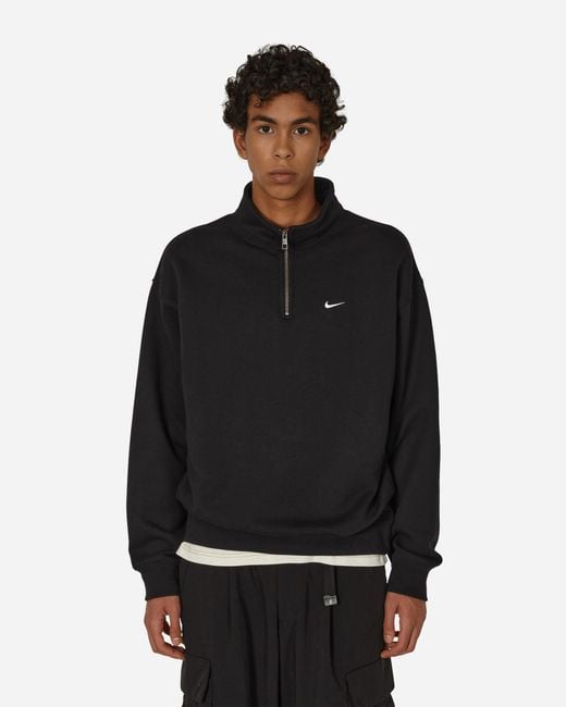 Nike Solo Swoosh 1/4 Zip Sweatshirt Black for Men | Lyst