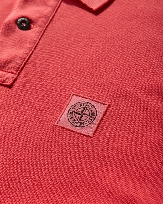 Stone Island Red Men S Slim Fit Polo Shirt Papaya for men