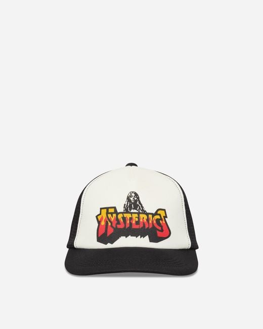 Hysteric Glamour Multicolor Bad Ass Fire Logo Mesh Cap Black for men
