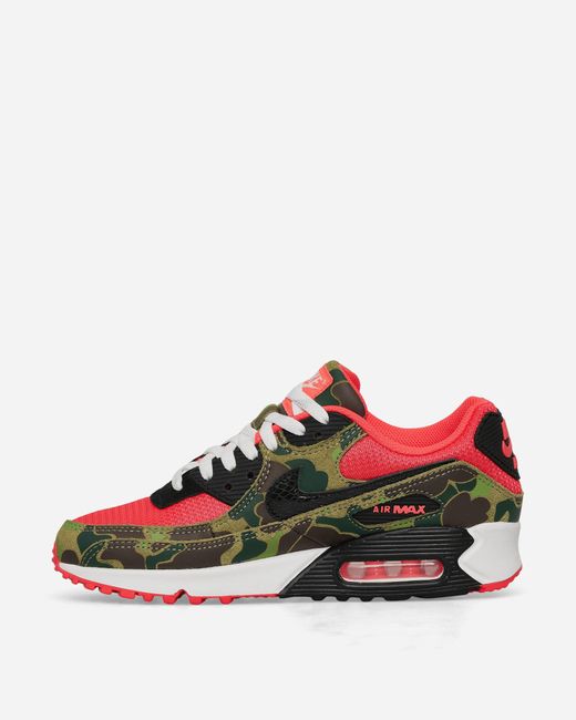 Nike Red Air Max 90 Sneakers Dark Sage / Solar for men