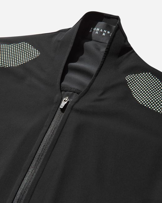 JOHANNA Paris Women S Long Sleeve Zip Top Black / Lime Cream