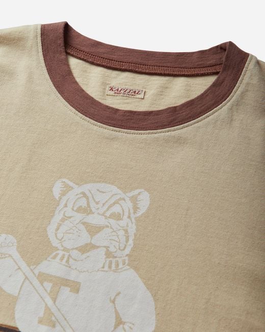 Kapital Natural S 20/-Jersey Ringer T-Shirt (T Tiger) for men