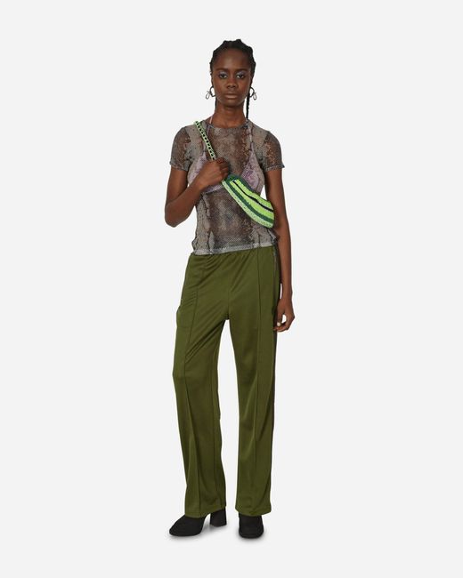 Needles Green Poly Smooth Track Pants Olive