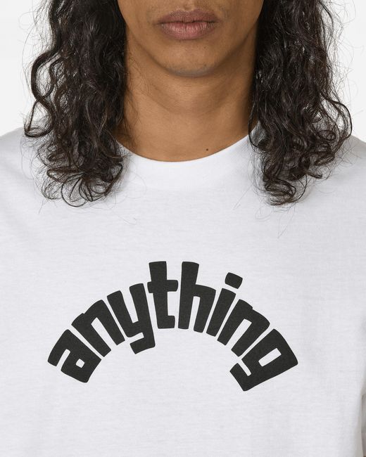 Anything White Curved Logo T-Shirt for men
