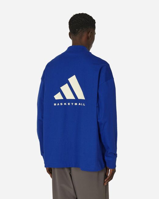 Adidas Blue Basketball Longsleeve T-shirt Lucid for men