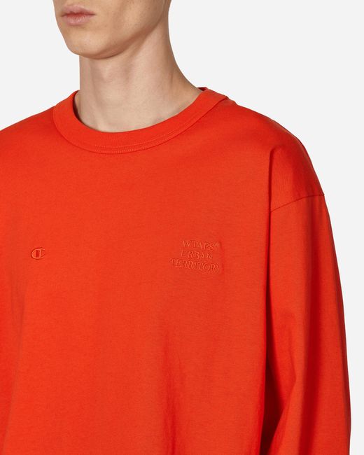 Champion Red Wtaps Academy Longsleeve T-shirt for men
