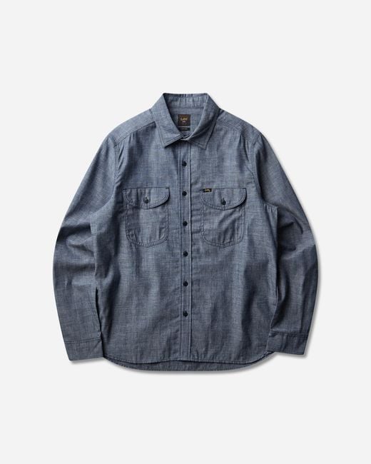 Lee Jeans Blue Men S 101 Heritage Workwear Relaxed Shirt Dry for men