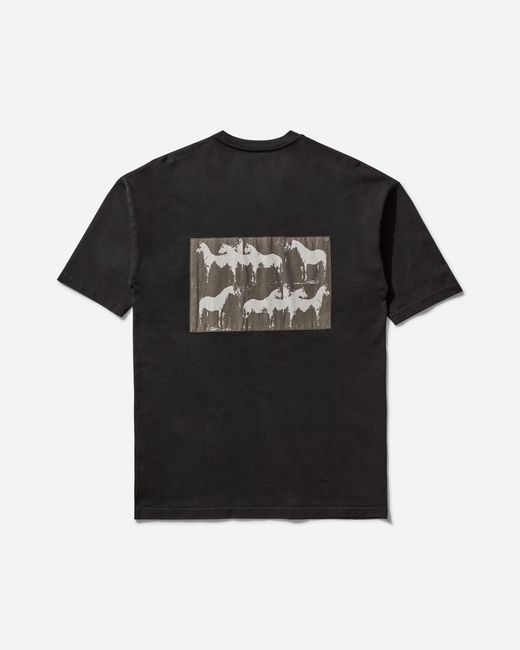 OAMC Black Men S Horses T-shirt for men
