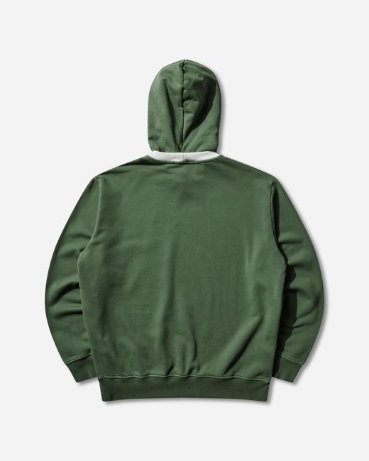 Stone Island Green Men S Marina Oversized Fit Cotton Fleece Hoodie Quartz for men