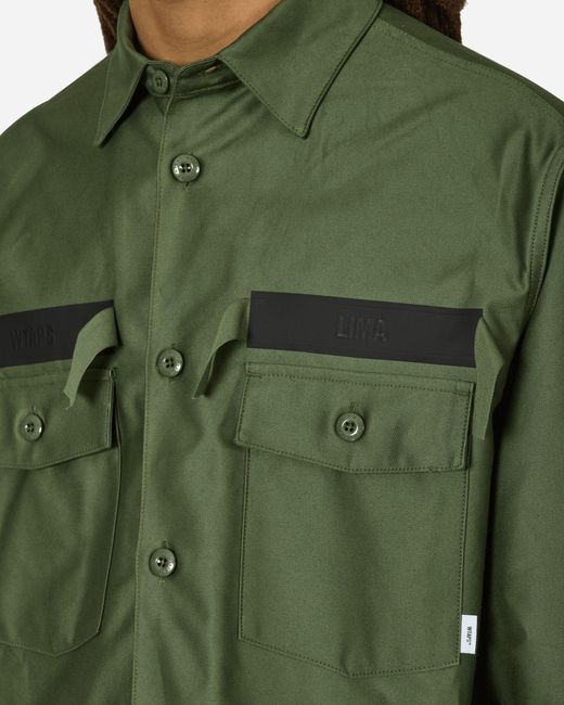 (w)taps Green Cbw 01 Longsleeve Shirt Drab for men