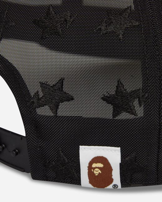 A Bathing Ape Black Bape Sta Mesh Cap for men