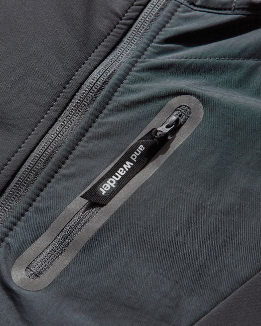 And Wander Black Men S Stretch Shell Jacket Dark Gray for men