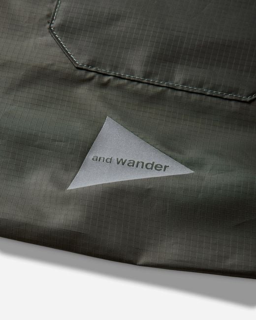 And Wander Green Crispy Rip Grocery Pocket Bag Khaki for men