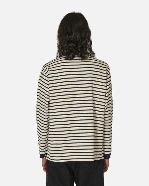 And Wander Gray Stripe Pocket Longsleeve T-shirt Off for men