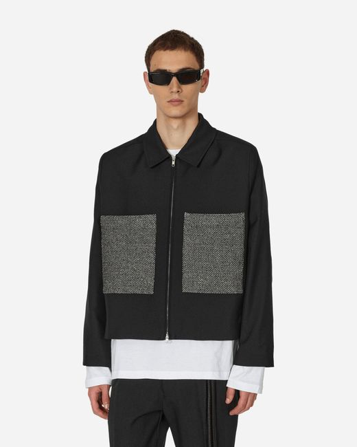 Song For The Mute Black Patch Pocket Crop Jacket for men