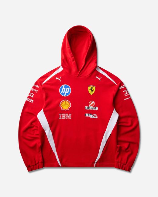 PUMA Red Scuderia Ferrari Hp Replica Drivers Authentic Hoodie for men