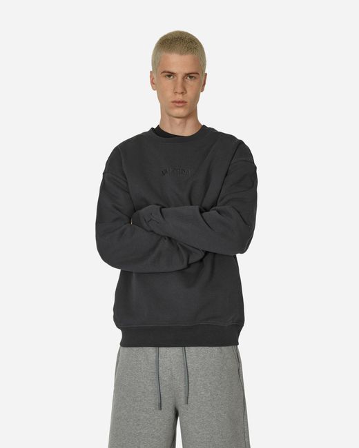 Nike Black Air Jordan Wordmark Fleece Crewneck Sweatshirt Off Noir for men