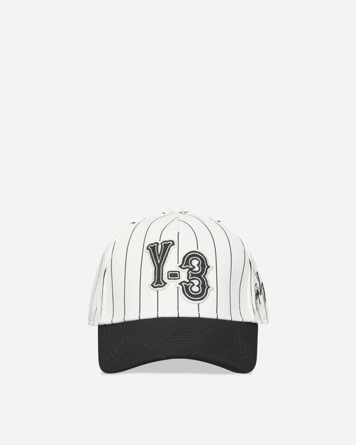 Y-3 White Pinstripe Cap Chalk for men