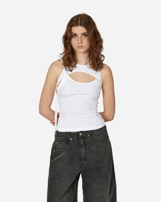 OTTOLINGER White Layered Cut-out Tank Top