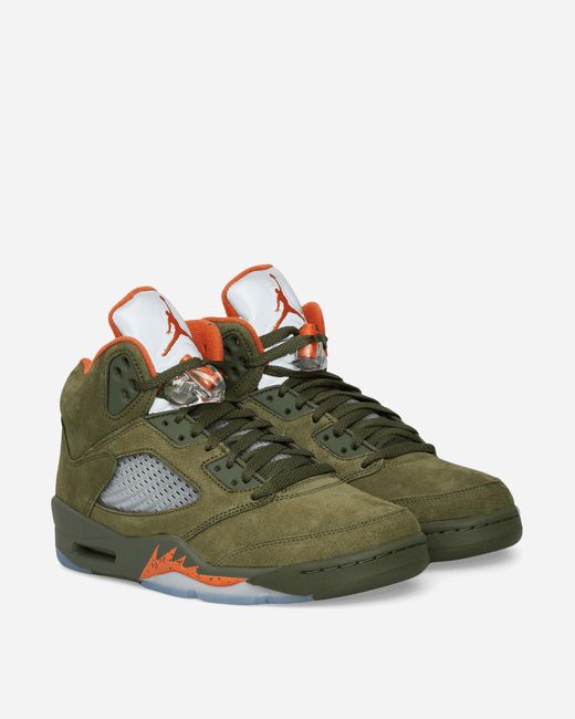 Nike Green Air Jordan 5 Retro Sneakers Army Olive for men