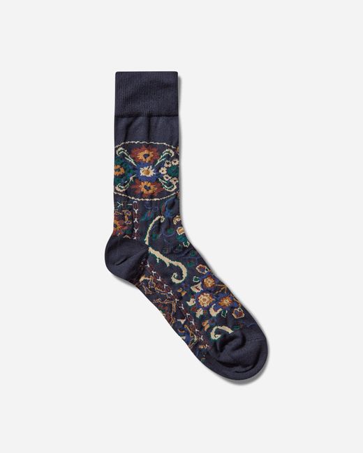Sacai Blue Floral Socks Navy for men