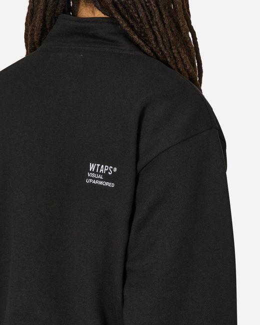 (w)taps Black Depst Half-zip Sweatshirt for men