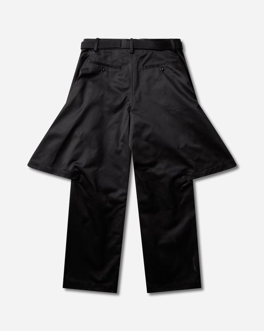 Sacai Black S Layered Cotton Chino Pants for men