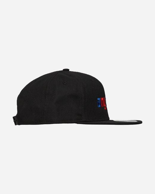 Anything Black Speedball Logo Flat Brim Hat for men
