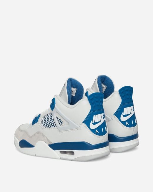 Nike Air Jordan 4 Retro Sneakers Off White / Military Blue for men