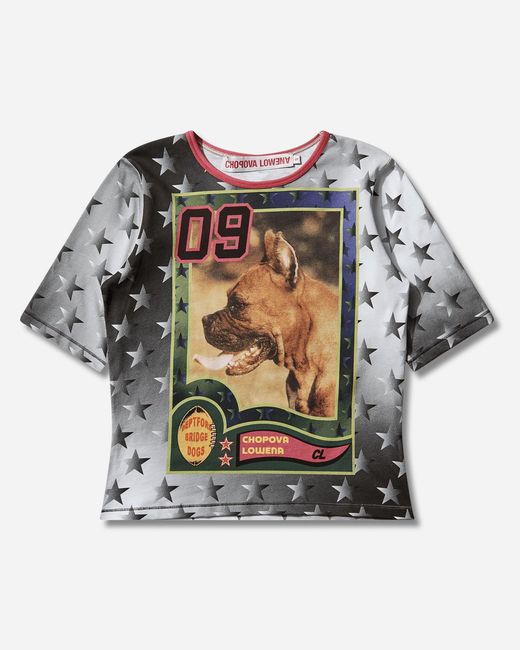 Chopova Lowena Gray Women S Deptford Dogs Fitted Jersey Top