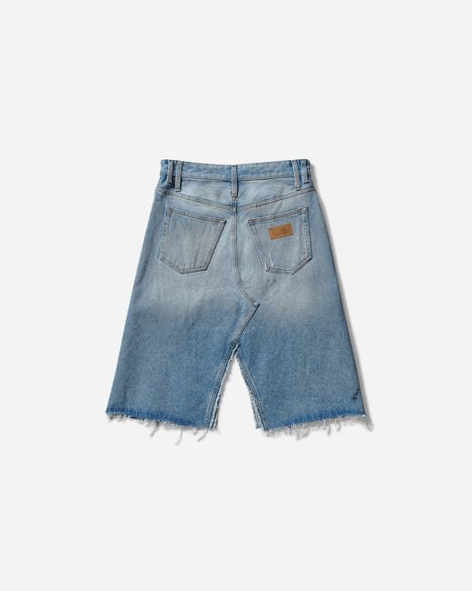MM6 by Maison Margiela Blue S Distressed Denim Skirt