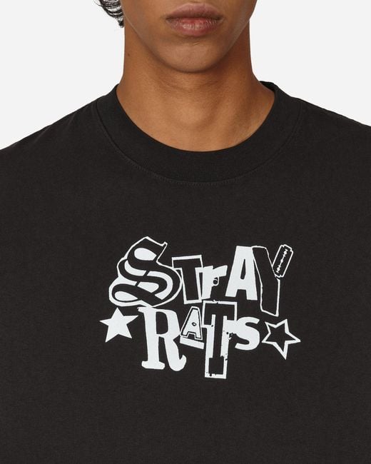 Stray Rats Black Cut Out T-shirt for men
