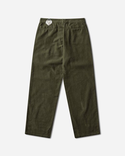 Cav Empt Green S Brushed Soft Cotton One Tuck Pants for men