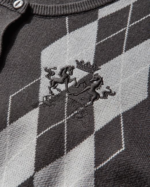 Nii HAI Black S Bubble Cardigan Argyle