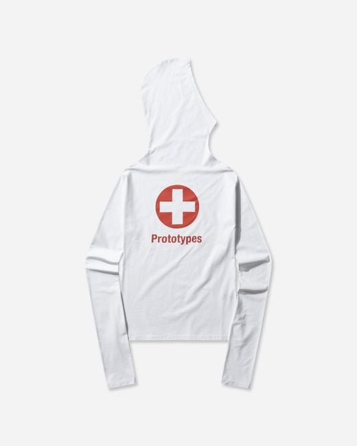 PROTOTYPES White Women S Swiss Cross Twisted Hoodie
