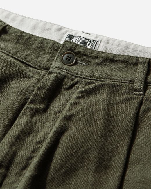 Cav Empt Green S Brushed Soft Cotton One Tuck Pants for men