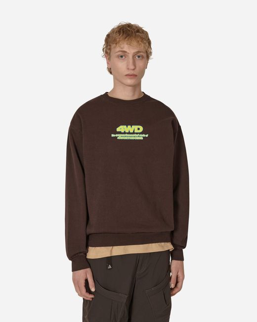 4 Worth Doing Brown Experimental Studio Crewneck Sweatshirt for men