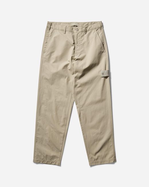 Stone Island White Men S Ghost Piece Weatherproof Cotton Canvas Chino Trousers for men