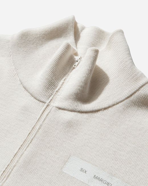 MM6 by Maison Margiela White Men S Half-zip Knit Top Off for men