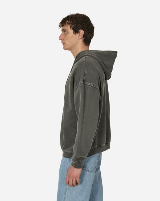 Amomento Green Garment Dyed Hoodie Charcoal for men