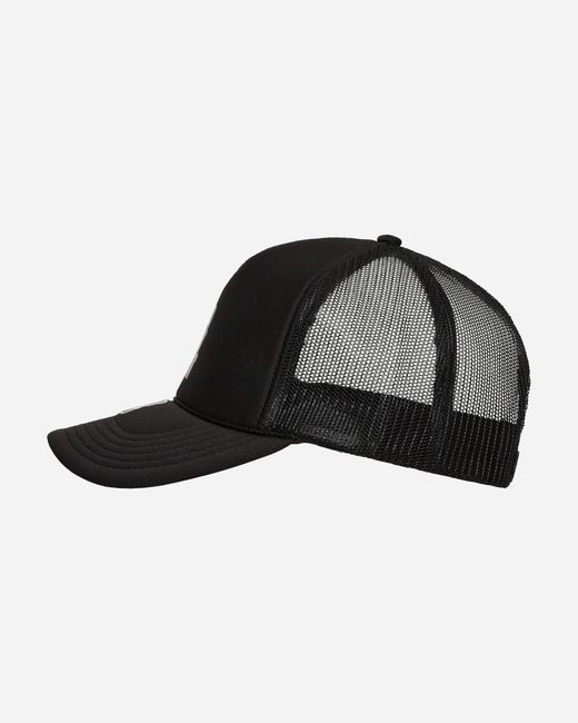 Anything Black Stacked Trucker Hat for men