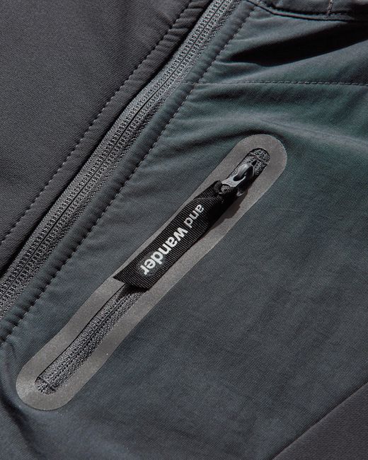 And Wander Black Men S Stretch Shell Jacket Dark Gray for men