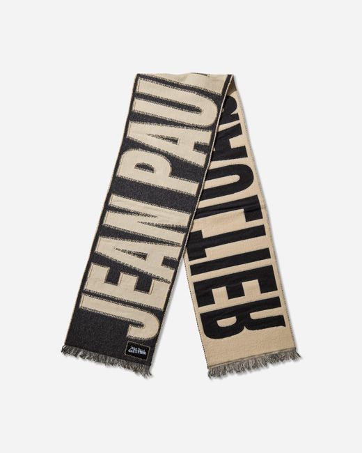 Jean Paul Gaultier Gray Oversized Logo Scarf