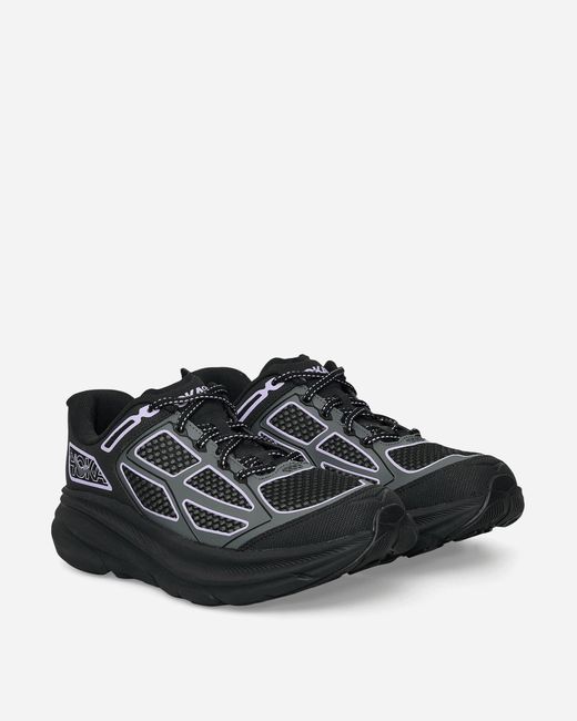 Hoka One One Black Clifton One9 Sneakers / Aster Flower for men