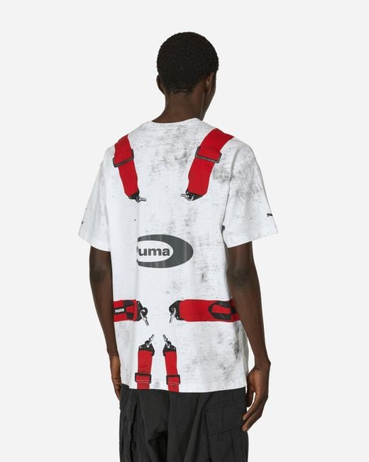 PUMA Red A$ap Rocky Seatbelt T-shirt White / Rosso Corsa for men