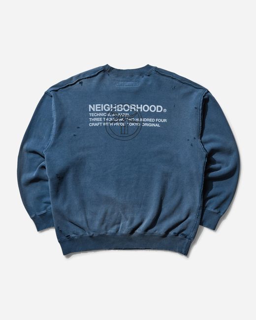 Neighborhood Blue Men S Savage Crewneck Sweatshirt Navy for men