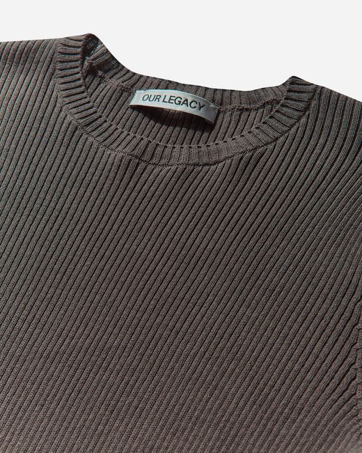 Our Legacy Brown Men S Compact Roundneck Sweater Fog for men