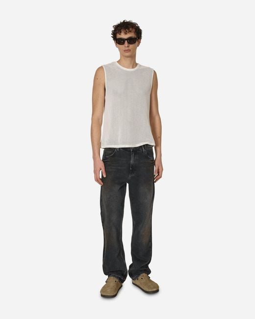 Guess Black Embellished Flare Pants Aged Wash for men