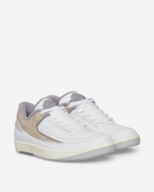 Nike White Air Jordan 2 Retro Low Sneakers / Cement for men